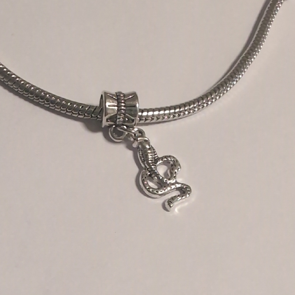 Elegant‎ Silver Snake Charm  For Pandora Style Bracelet